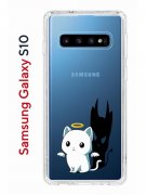 Чехол-накладка Samsung Galaxy S10 Kruche Print Angel Demon