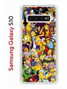 Чехол-накладка Samsung Galaxy S10 Kruche Print Симпсоны