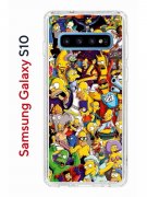 Чехол-накладка Samsung Galaxy S10 Kruche Print Симпсоны