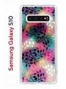 Чехол-накладка Samsung Galaxy S10 Kruche Print Цветные листья