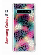 Чехол-накладка Samsung Galaxy S10 Kruche Print Цветные листья