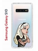 Чехол-накладка Samsung Galaxy S10 Kruche Print Tattoo Girl