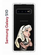 Чехол-накладка Samsung Galaxy S10 Kruche Print Tattoo Girl