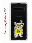 Чехол-накладка Samsung Galaxy S10 Kruche Print Сова в очках