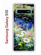 Чехол-накладка Samsung Galaxy S10 Kruche Print Ромашки у ручья