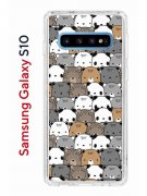 Чехол-накладка Samsung Galaxy S10 Kruche Print Медвежата