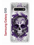 Чехол-накладка Samsung Galaxy S10 Kruche Print Sugar Skull