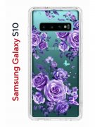Чехол-накладка Samsung Galaxy S10 Kruche Print Roses
