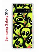 Чехол-накладка Samsung Galaxy S10 Kruche Print Инопланетянин