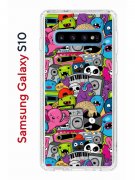 Чехол-накладка Samsung Galaxy S10 (580670) Kruche PRINT Monsters music