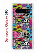 Чехол-накладка Samsung Galaxy S10 (580670) Kruche PRINT Monsters music