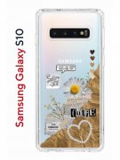 Чехол-накладка Samsung Galaxy S10 (580670) Kruche PRINT Крафтовые наклейки