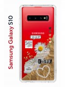 Чехол-накладка Samsung Galaxy S10 (580670) Kruche PRINT Крафтовые наклейки