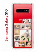 Чехол-накладка Samsung Galaxy S10 Kruche Print Коты-Мемы