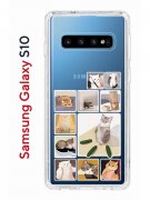 Чехол-накладка Samsung Galaxy S10 Kruche Print Коты-Мемы