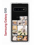 Чехол-накладка Samsung Galaxy S10 Kruche Print Коты-Мемы