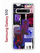 Чехол-накладка Samsung Galaxy S10 (580670) Kruche PRINT Стикеры Киберпанк