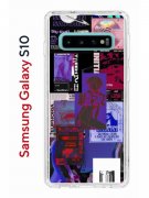 Чехол-накладка Samsung Galaxy S10 (580670) Kruche PRINT Стикеры Киберпанк