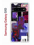 Чехол-накладка Samsung Galaxy S10 (580670) Kruche PRINT Стикеры Киберпанк