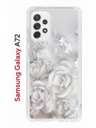 Чехол-накладка Samsung Galaxy A72 Kruche Print White roses