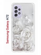 Чехол-накладка Samsung Galaxy A72 Kruche Print White roses