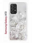 Чехол-накладка Samsung Galaxy A72 Kruche Print White roses