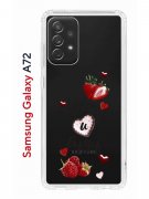 Чехол-накладка Samsung Galaxy A72 Kruche Print Ягодный микс