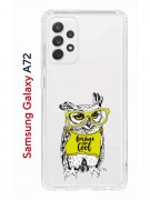 Чехол-накладка Samsung Galaxy A72 Kruche Print Сова в очках