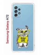 Чехол-накладка Samsung Galaxy A72 Kruche Print Сова в очках