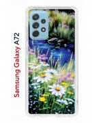 Чехол-накладка Samsung Galaxy A72 (598893) Kruche PRINT Ромашки у ручья