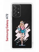 Чехол-накладка Samsung Galaxy A72 Kruche Print Fashion Girl