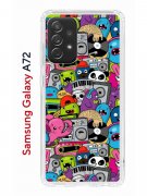 Чехол-накладка Samsung Galaxy A72 (598893) Kruche PRINT Monsters music