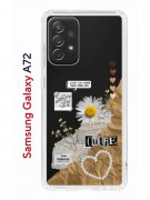 Чехол-накладка Samsung Galaxy A72 (598893) Kruche PRINT Крафтовые наклейки