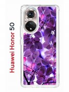 Чехол-накладка Huawei Honor 50/Nova 9 Kruche Print Purple leaves