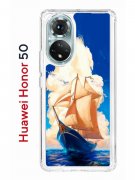 Чехол-накладка Huawei Nova 9/50 Lite Kruche Print Парусник