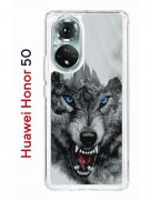 Чехол-накладка Huawei Honor 50 Kruche Print Волк