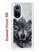 Чехол-накладка Huawei Honor 50 Kruche Print Волк