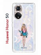 Чехол-накладка Huawei Nova 9 (610635) Kruche PRINT Fashion Girl