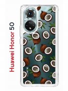 Чехол-накладка Huawei Honor 50/Nova 9 Kruche Print Кокосы