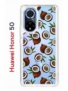 Чехол-накладка Huawei Honor 50/Nova 9 Kruche Print Кокосы