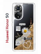Чехол-накладка Huawei Honor 50/Nova 9 Kruche Print Крафтовые наклейки