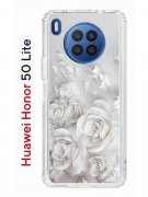 Чехол-накладка Huawei Honor 50 Lite/Nova 8i Kruche Print White roses