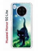 Чехол-накладка Huawei Honor 50 Lite/Nova 8i Kruche Print Черный кот
