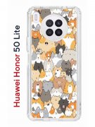 Чехол-накладка Huawei Nova 8i (610636) Kruche PRINT Котики