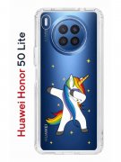Чехол-накладка Huawei Nova 8i Kruche Print Единорожка