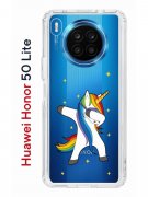 Чехол-накладка Huawei Nova 8i Kruche Print Единорожка