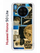 Чехол-накладка Huawei Honor 50 Lite/Nova 8i Kruche Print Стикеры Космос