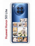Чехол-накладка Huawei Honor 50 Lite Kruche Print Коты-Мемы