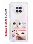 Чехол-накладка Huawei Honor 50 Lite (610636) Kruche PRINT Коты