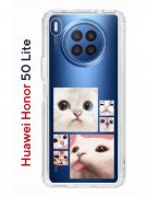 Чехол-накладка Huawei Honor 50 Lite (610636) Kruche PRINT Коты